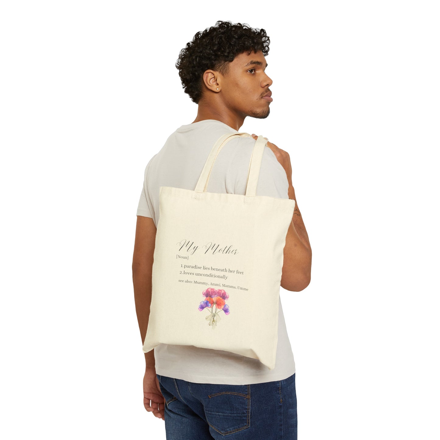 Tote Bag - Mothers Day gift My Mother Ammi Muslim Mom Cotton Canvas