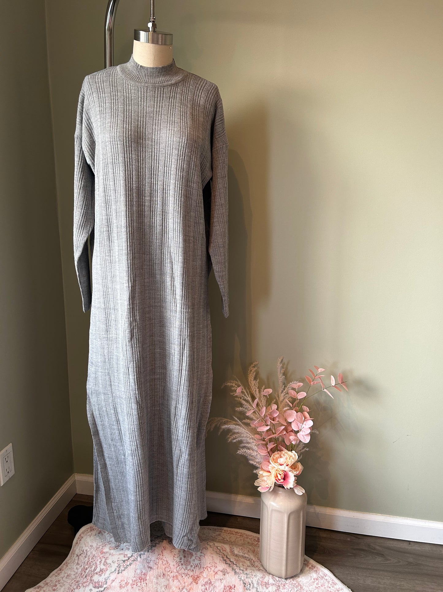 Sweater Dress Set Gray
