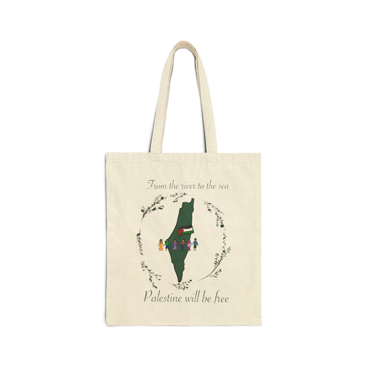 Tote Bag - Palestine Will be Free Flag Cotton Canvas