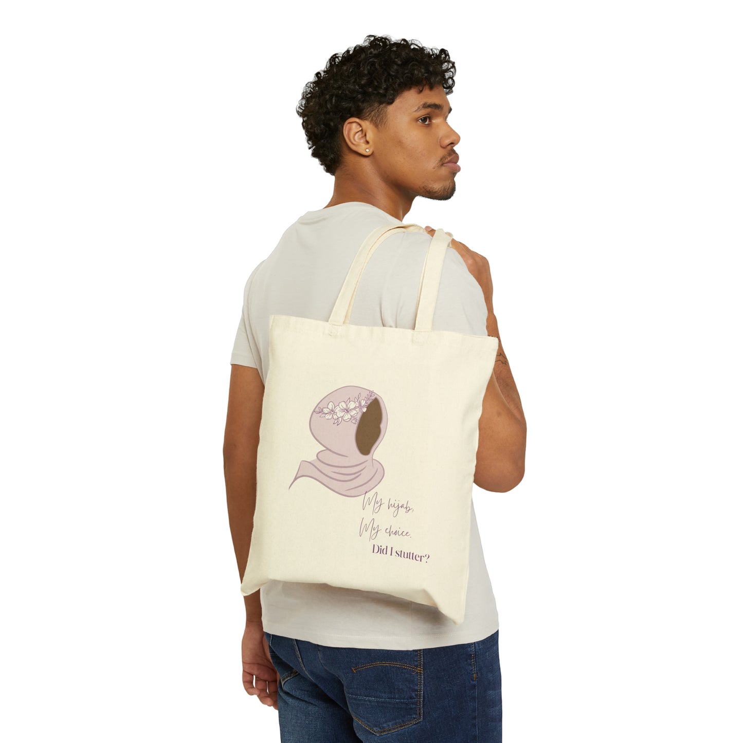 Tote Bag - My Hijab My Choice World Hijab Day Hijabi Crown Cotton Canvas