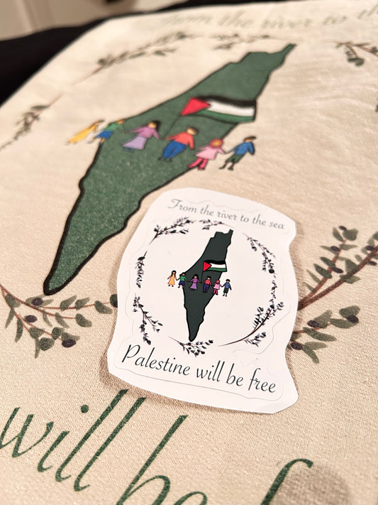 Stickers - Palestine Will be Free Children Olive Branches